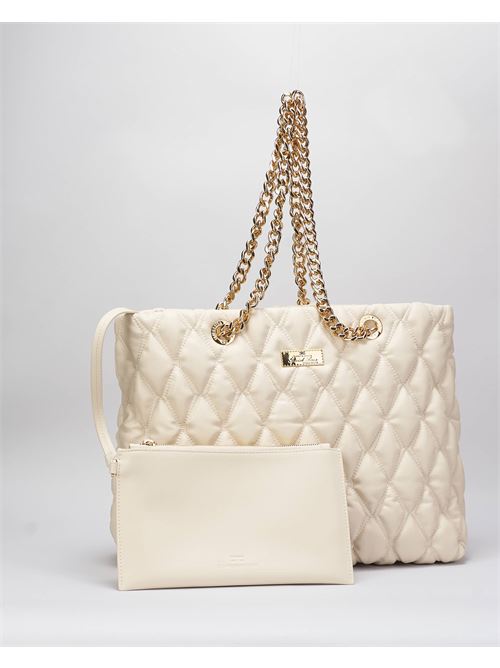 Embossed fabric shopper with chain handles Elisabetta Franchi ELISABETTA FRANCHI | Bag | BS64A47E2CI4